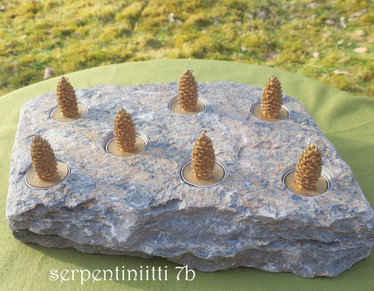 Tuikkualusta 7 tuikulle Serpentiniitti, valitse kuvista