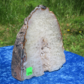 Akaattigeodin siivu 5,1kg iso sisustuskivi Brasilia 61Z