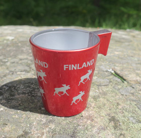 Espressokuppi hirvi Finland, 8cl väri punainen