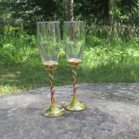 Shampanjalasit 2 kpl sydämet, lahjapakkauksessa