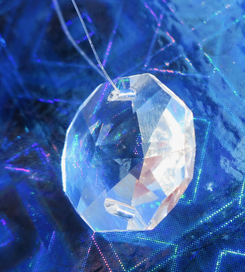 Ikkunakristalli 18mm 8-kulmainen litteä, 2 reikää