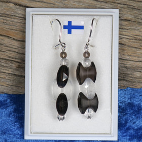 Korvakorut vuorikide ja savukvartsi viistehiottu käärmemäinen. Queen9a