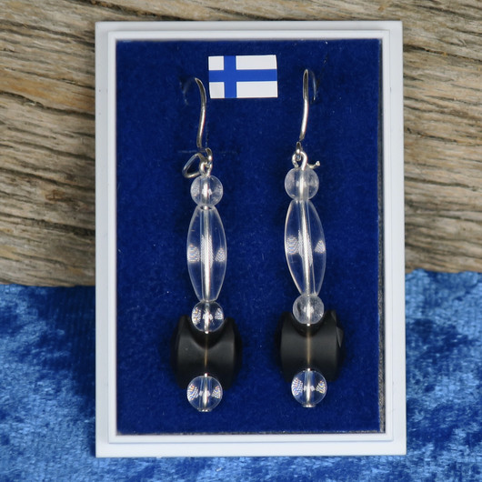 Korvakorut vuorikide ja savukvartsi viistehiottu, pitkät.  Queen9d