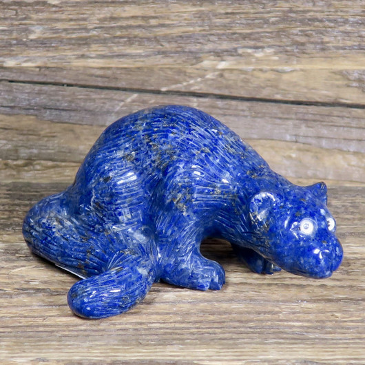 Kivieläin lapis latsuli kissa veistos 160g 