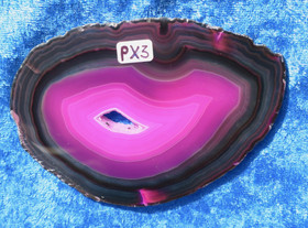 Akaattilevy pinkki, musta raita kiertää, kidereikä,105x75mm nro PX3 