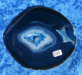 Akaattilevy sininen 110x112 mm, reikä nro SX1