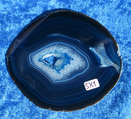 Akaattilevy sininen 110x112 mm, reikä nro SX1