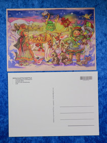 Postikortti matkalle lähtö porot huskyt saamelaiset.  Ranttila