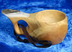 Kuksa sarvikahvalla 1-sorminen koivunpahkaa, FINLAND 