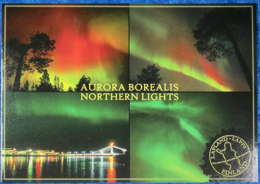 Postikortti revontulet 4 kuvaa Aurora Borealis Rovaniemi jätkänkynttil