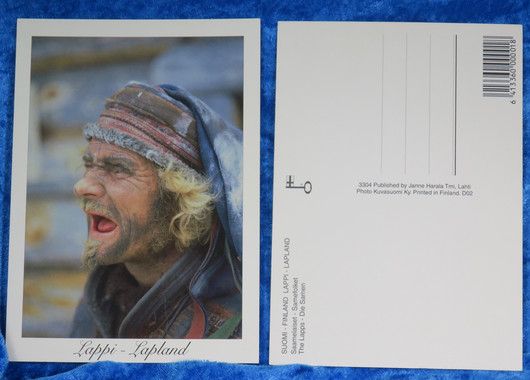 Postikortti Saamelaiset, vanha poromies 