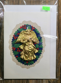 Postikortti enkeli kullanvärinen, massaa  nro pk123