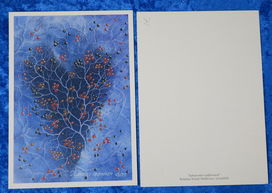 Postikortti syksyn värit sydämessä