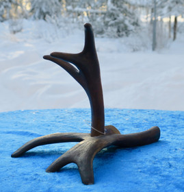 Poronsarviteline pöytäkoriste 3-haarainen 12cm