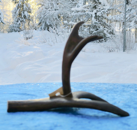 Poronsarviteline pöytäkoriste 3-haarainen 12cm