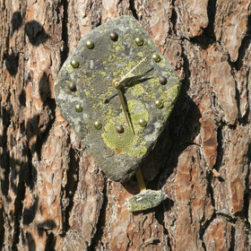 Heilurikello kvartsiitti sammalkivi seinäkello 21x16cm  310-Xy