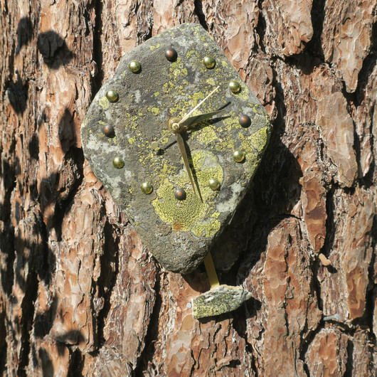 Heilurikello kvartsiitti sammalkivi seinäkello 21x16cm  310-Xy