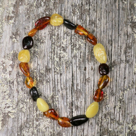 Rannekoru meripihka monivärinen hiottu