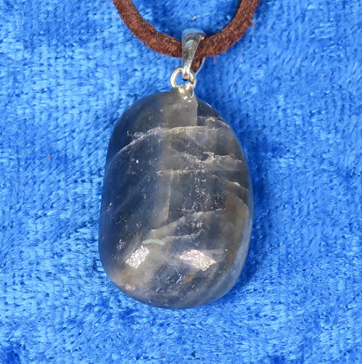 Riipus sininen safiiri rumpuhiottu, hopealenkki B