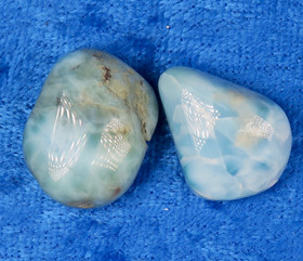 Larimar rumpuhiottu A-laatua 5-8g 20-25mm