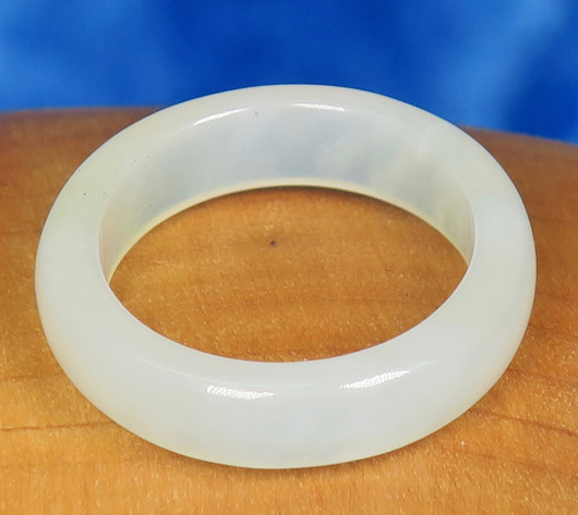 Akaattisormus vihertävä kivisormus leveys 6mm 19mm