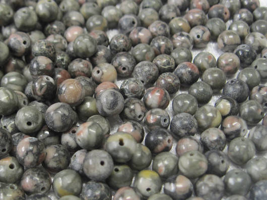 Fossiilijaspis 6mm irtohelmi