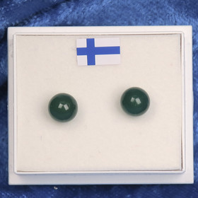 Nappikorvakorut akaatti vihreä 6mm 