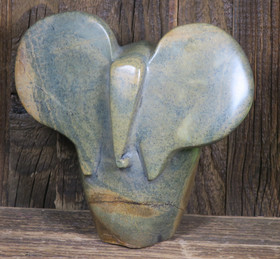 Kiviveistos elefantti 1700g serpentiniitti kivinorsu Muvez18