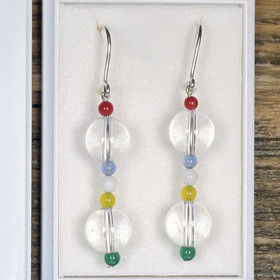 Korvakorut vuorikide ja akaatit, moniväriset, pitkät nro2