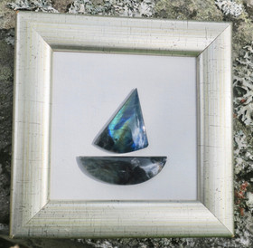 Taulu spektroliitti purjelaiva 15x15cm Ylämaa Suomi nroC