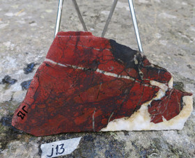 Jaspisbreksia siivu  210x120x6mm 350g Suomi  j13