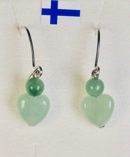 Korvakorut vihreä aventuriinisydän 