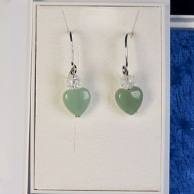Korvakorut vihreä aventuriinisydän ja vuorikide jää-ice
