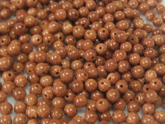 Aventuriini kultavirta punaruskea kimalteleva 3mm irtohelmi