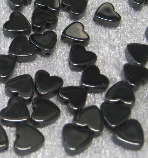 Hematiitti tasapaksu sydän 6mm irtohelmi