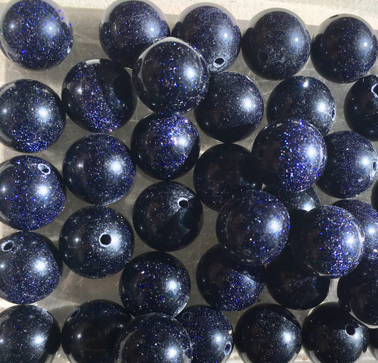 Aventuriini tähtikivi tummansininen synteettinen 10mm irtohelmi