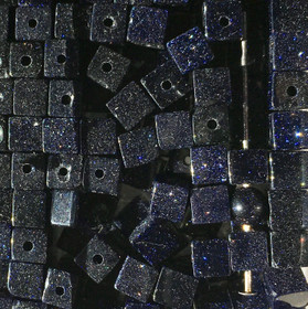 Aventuriini tähtikivi tummansininen synteettinen kuutio 4mm irtohelmi