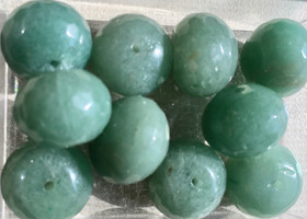 Aventuriini vihreä viistehiottu 12x15mm irtohelmi