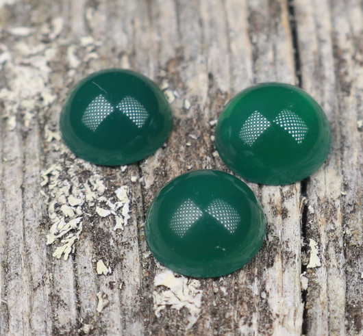 Kapussi akaatti, vihreä 10mm pyöreä cabochon