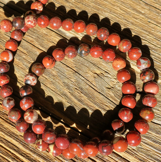 Jaspis 6mm punainen jaspisbreksia irtohelmi