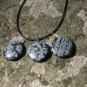 Riipus lumihiutaleobsidiaani 30mm kiekko RLU3