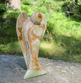  Kiviveistos onyksmarmori enkeli iso 25cm 2490g