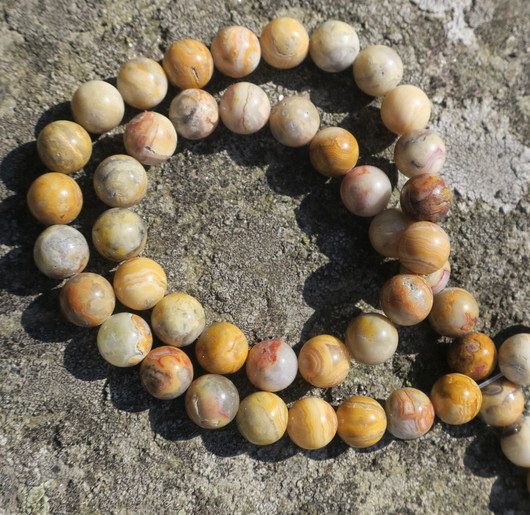 Akaatti 8mm ruskea Lace agate irtohelmi 