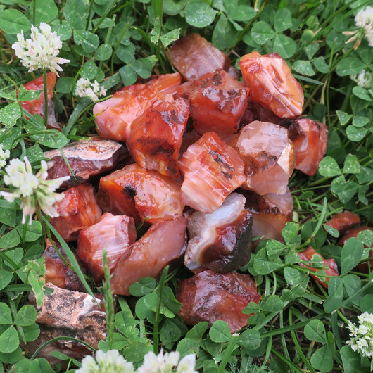 Karneoli raaka oranssi akaatti Intia. Valitse koko 5-60g