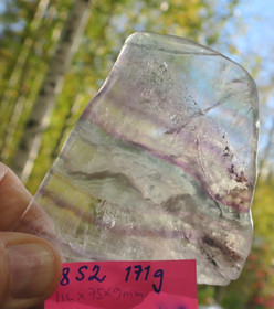 Fluoriitti siivu 116x75x9mm 171g 8S2