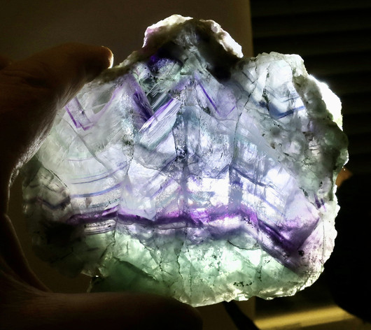 Fluoriitti siivu 373g 120x110x13mm 8s12 