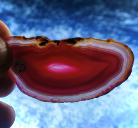 Akaattilevy pinkki 75x35mm siivu PD