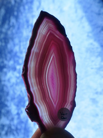 Akaattilevy pinkki 75x30mm  siivu PF2