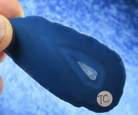 Akaattilevy sinivihreä 75x35mm  siivu TC