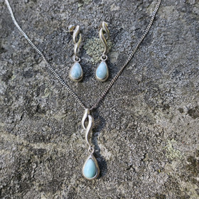 Korvakorut larimar, riippuvat tappikorvakorut PISARA